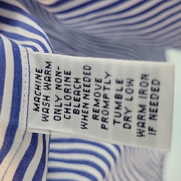 POLO Ralph Lauren Blue stripe button down shirt custom fit size XL 17.5 - Picture 7 of 7